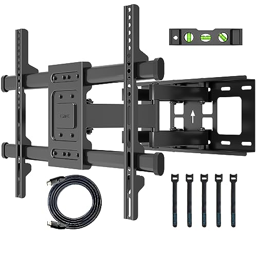 BONTEC Soporte TV Pared para Pantallas de 32-85 Pulgadas Plana & Curva LED LCD OLED, Soporte Pared TV de Articulado Inclinable y Giratorio, Resistentes hasta 60 kg, VESA Máx 600x400 mm